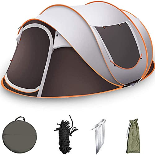Pop Up Zelt, Ultraleichte 3 bis 5 Personen Camp Wurfzelt, Doppeltür mit Netz, Großer Raum Leichtes wasserdichtes Zelt, Faltbare Outdoor-Campausrüstung Campingzelt