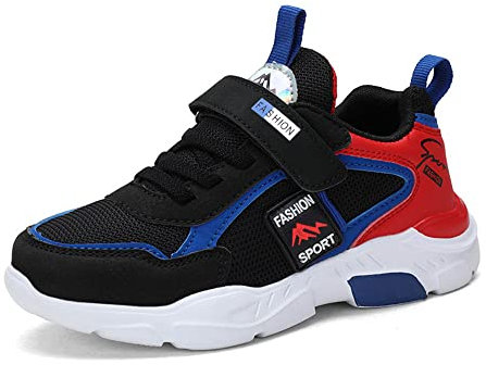 Halbschuhe Turnschuhe Mädchen 33 Mädchen Schuhe Kinder Sportschuhe Mädchen Junge Laufschuhe Sportschuhe Turnschuhe Outdoor Indoor Schuhe Halbschuhe Klett Kids Sport Shoes Unisex-Kinder Schwarz Rot