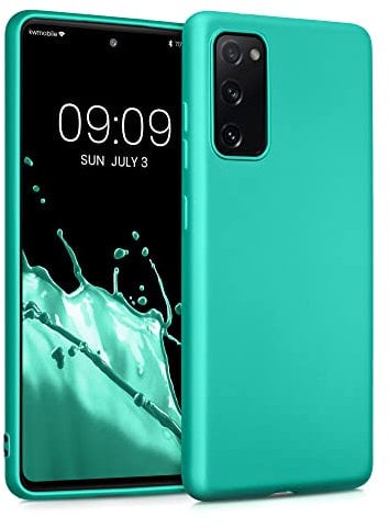 kwmobile Case kompatibel mit Samsung Galaxy S20 FE Hülle - Schutzhülle aus Silikon metallisch schimmernd - Handyhülle Metallic Türkis
