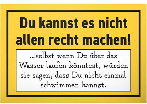 DankeDir! Nicht allen recht machen - Schild 30 x 20 cm - Geburtstagsgeschenk Spruchschild lustiger Spruch Türschild - Geschenkidee Deko Kollegen Freunde Partydeko Geschenk Party