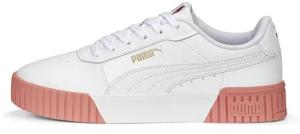 PUMA Carina 2.0, Scarpe da Ginnastica Donna, Puma White-Hibiscus Flower-Puma Gold, 38 EU