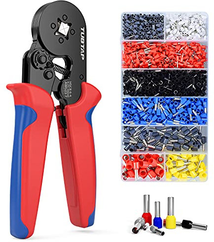 Crimping Tools Set - TUBTAP® Ferrule Crimping Tool with 1200 Wire Terminal Crimp Connectors Crimper Plier Set for 0.25-10 mm² (AWG 23-7),HSC8 6-4