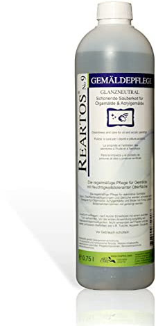 Reartos No9, Gemäldepflege für Ölgemälde, Acrylgemälde, Gemäldereiniger, 0,75l