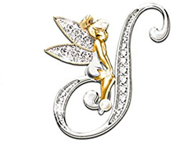 MAYIYAHO Neue Kristall Elf Engel Brosche Englisch 26 Buchstabe AZ Corsage Broschen Schmuck Luxus Anzug Abzeichen Anstecknadel für Damen Bekleidungszubehör