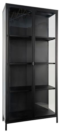 House Nordic Vitrine Schrank Brisbane Schwarz Groß