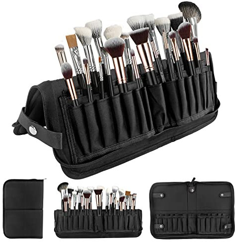 Discoball Borsa per pennelli da trucco pieghevole per pennelli da trucco, custodia per pennelli da viaggio professionale per viaggi e casa (spazzole non incluse)