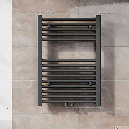 SUNXURY Badheizkörper 500x700 mm Handtuchheizkörper Mittelanschluss Handtuchwärmer Heizkörper für bad 456 Watt, Anthrazit(RAL 7016)