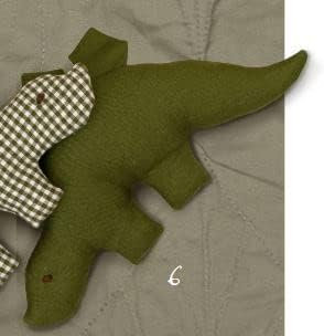 SENGER NATURWELT Greifling Dino, Grün I Waschbares Kuscheltier aus GOTS-zertifizierten Materialien I Kuschelfreund für erste Greifversuche