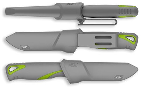 Ganzo G807-GY Couteau à lame fixe tranchant en acier inoxydable 9CR14, manche en PP, couteau d'extérieur avec fourreau, outil de chasse et de randonnée (gris)