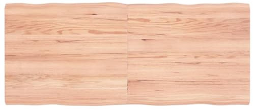 Hovothy Tischplatte 140x60x4 cm Esstischplatte Gartentischplatte Echtholz Arbeitsplatte Holztischplatte Küchenarbeitsplatten Holzplatte Ersatztischplatte Massives Eichenholz mit Lackierung