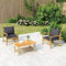 INLIFE Table basse de jardin en bambou 90 x 55 x 37 cm, 6,5 kg, 363463