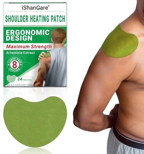 iShanCare Schultern Schmerzlinderungspflaster, 24 Stück Wärmepflaster Patch, 8 Stunden tiefe Linderung für Schultern, Knie, Rücken, Nacken