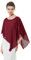 BEAUTELICATE Damen Chiffon Schal Stola Elegant Poncho Cape Brautjacket für Sommer Hochzeits Festlich Abendkleid (Asymmetrische - Burgundy, Einheitsgröße)