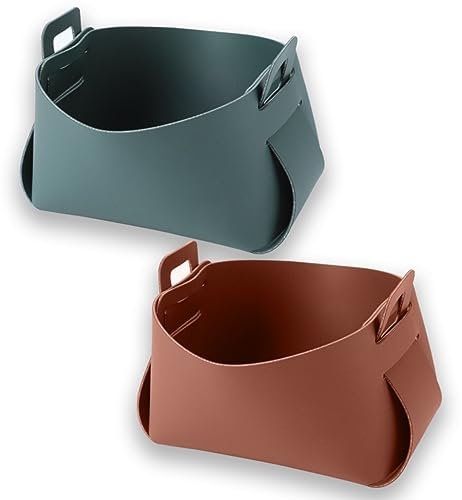 DERJDISF 2 Piezas Bandeja de Cuero, Bandeja de Almacenamiento de Piel Organizador Práctica Caja de Almacenamiento para Carteras, Hecho de Cuero Sintético para Llaves, Billeteras, Relojes, Monedas