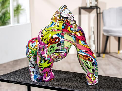 Casablanca große Deko Figur Gorilla XL - Deko Objekt Monkey King AFFE Street Art Design - Dekoration und Geschenk - Mehrfarbig Höhe 40 cm