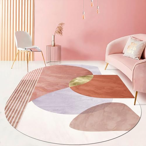 Taidianolp Teppich Oval Wohnzimmer Deko,Red,80 x 160 cm,Modernes Design Muster Rot Orange Lila Gelb,Schlafzimmer Kinderzimmer Spielzimmer Jugendzimmer Deko Aesthetic
