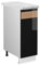 Vicco Apothekerschrank Fame-Line, Schwarz Eiche Hochglanz/Weiß, 30 cm, AP Marmor