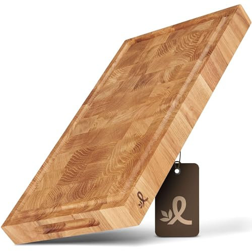 Planche à découper rectangulaire en chêne - Planche à fromage en bois de bout - Planche de service en bois - Taille M