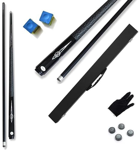 Taco de Billar de Fibra de Carbono de 58, Taco de Billar de Arce de Fibra de Carbono articulado 1/2, Puntas Disponibles de 10 mm/11,5 mm, Viene con Caja, para Uso Comercial, de Bar y doméstico