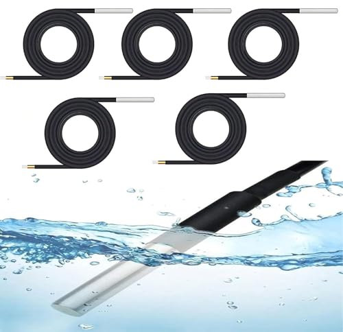 5M Temperatursensor Binghe 5 Stück 5M Wasserdicht Temperatursensor mit Waterproof Probe Digitaler Edelstahl Temperatursensor kompatibel mit Arduino und Raspberry Pi