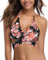 SHEKINI Damen Bademode Rückenfrei Verstellbar Crossover Ties-up Bikinioberteil Push up Triangel Strandkleidung(M,Bikini Top- Rosa Blume)