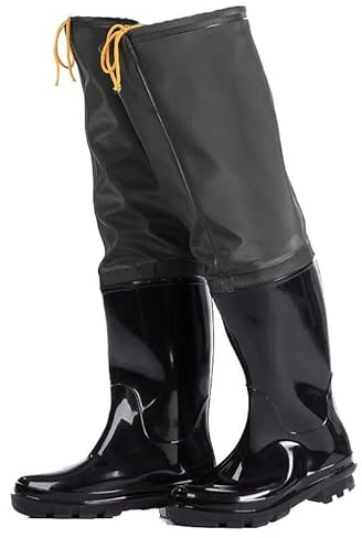 KPHYMOD Watstiefel Hüft-Wathose Für Fliegenfischen, Schwarze, wasserdichte Watstiefel Für Männer Und Frauen Mit Profilsohle Für Angeln Im Teichschlamm(43 EU)