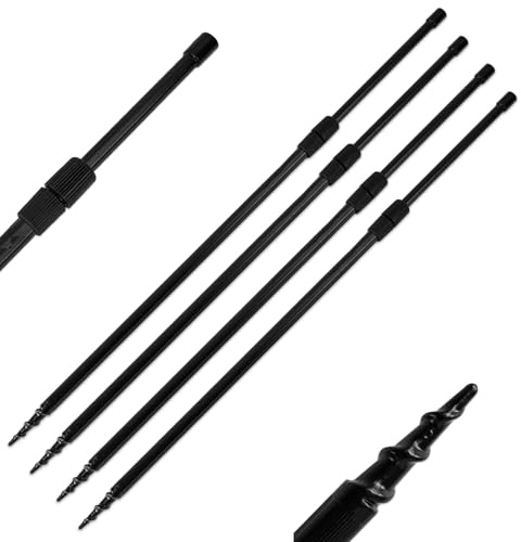 A&N 4 Stück Rutenhalter Bankstick Alu storm pole Drill 16/12mm 50-90cm