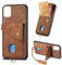 Rfvzubemok Compatible avec Vivo V21 5G Coque,Compatible avec Vivo V21 5G V2050 [PC+TPU+PU] Etui 3 en 1 avec Support de Carte Kickstand Brown
