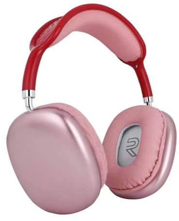 Ambizion Kabellose Bluetooth-Kopfhörer, verstellbares Kopfband, HiFi-Stereo-Sound, integriertes Mikrofon, Bluetooth 5.0, lange Lebensdauer, bequem und leicht, für Telefon und PC (Rosa)