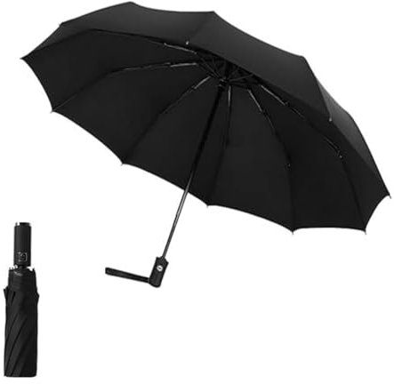 Paraguas Plegable Automatico, Paraguas Resistente al Viento, Paraguas Automático Portátil Compacto 10 Varillas, Sombrillas Soleado con Protección UV, Revestimiento de Tela, para hombres y mujeres