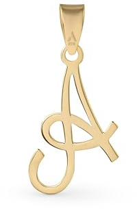 Amberta 9 Karat Gold Italian Charms Anhänger für Damen und Herren | Buchstaben Anhänger Gold | Buchstabenanhänger Für Ketten | Alphabet Anhänger Gold