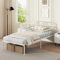 RELAX4LIFE Single Bed Frame, 3FT Extendable Metal Daybed Guest Sofa Bed with Trundle, Slats Support Platform Bed Base Mattress Foundation for Living Room Bedroom, No Box Spring Needed (White)
