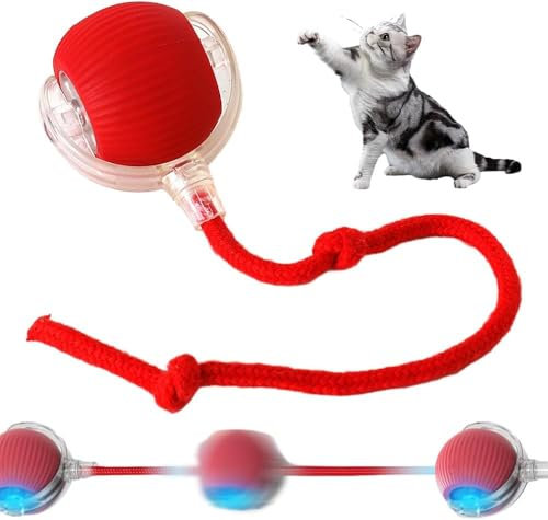 Gahwa 2025 NEW Interactive Rolling Ball, Smart Automatic Dog & Cat Toy, Electric Ball (Red)