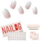 NAILOG Nagelfolie UV Härtend 20 Stück, UV Nagelfolie Langanhaltend Nagelsticker Selbstklebend Gel-Nagelstreifen für Maniküre in Salonqualität, French Gleam