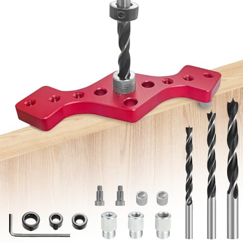 Bohrschablone,Dübellöcher 6/8/10mm Holzdübel Bohrschablone,Taschenloch Jig Kit,Taschenloch Bohrvorrichtung Werkzeuge für Holzbearbeitung