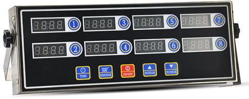 Minuterie de cuisine professionnelle à 8 canaux, minuterie indépendante, rappel en trois étapes pour friteuse, pizza, café professionnel