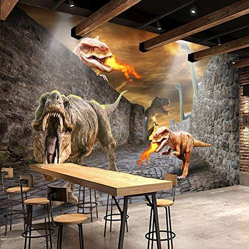 ZYCAFJ Papier Peint 3D Dinosaure rétro Tapisserie Peinture Murale Papier Peint 3D Photo Poster Fresque Salon Chambre Bureau Couloir Mural Décoration