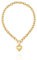 Cosmeria Herz Halskette Damen 14K Gold Und Silber, Schmuck Kette Damen Mit Dickem Kettenglied, Nickelfrei Und Hypoallergen