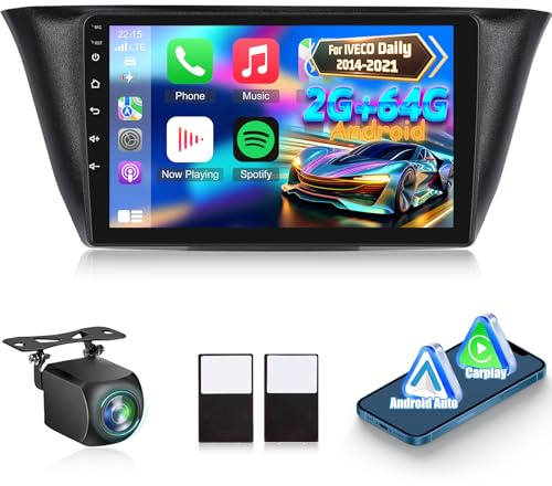 Autoradio per IVECO Daily 2014-2021 con Senza Fili Carplay Android Auto | [2G+64G] Autoradio Touch Screen HD da 9 pollici con GPS/WiFi/Bluetooth/EQ/FM RDS