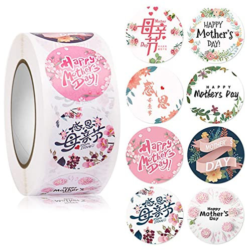 500 Stück Happy Mothers Day Etiketten Aufkleber Floral Seals Aufkleber Muttertag