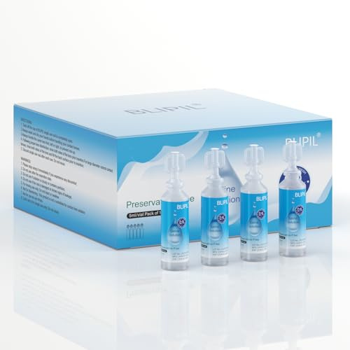 BLIPIL Preservative Free Saline Solution, 100 Vials 5mL Each, for Scleral, Soft & Rigid Gas Permeable Contact Lenses Rinsing & Insertion Only, Single-Use, Travel Size