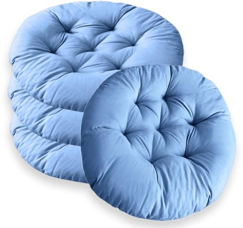 4er Set Stuhlkissen Rund 40cm,Runden Sitzkissen Gefüllte Sitzkissen,Stuhlkissen Anthrazit für Gartenstuhl,Bürostuhl,Balkonstuhl,Weiche Indoor & Outdoor Kissen Sitzpolster für Haus,Wohnzimmer,Esszimmer