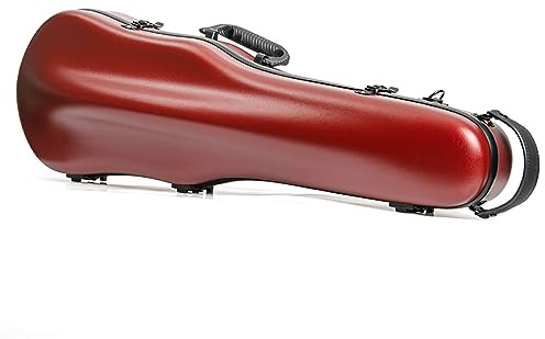 MJMLUCK Custodia Rigida per Violino 4/4, Misura Standard, Professionale, Stile Zaino, Rosso Jazz