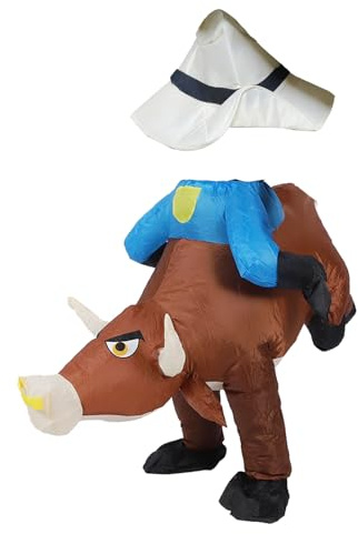 ARTOCT Aufblasbares Bullenkostüm für Erwachsene, lustiges Blow Up Bullreiter-Kostüm mit Gebläse für Halloween, Cosplay, Party, Verkleidungsspielzeug