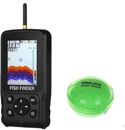 BJdfgE 200meters Colorful Wireless Fish Finder Dot Matrix Sonar Sensor Transducer Depth Echo Sounder Recharged Battery