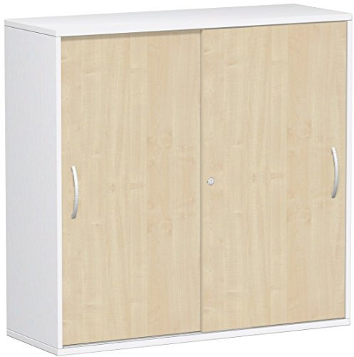 Gera Möbel Schranksystem Flex Schiebetürenschrank, Holzdekor, ahorn/weiß, 120 x 42.5 x 118.2 cm