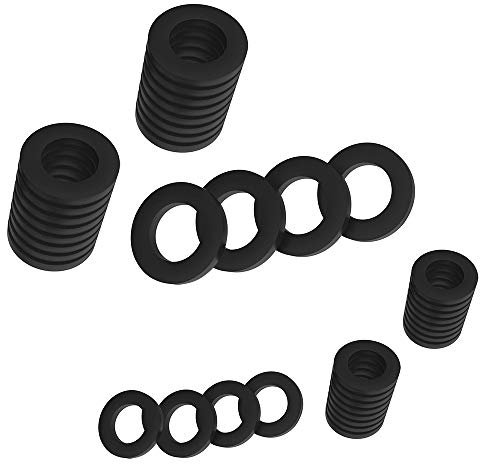 KingYH 40 Pezzi Rondelle Flessibile Doccia Rondelle (2 Taglie) Parallelo Guarnizioni in Gomma per Rubinetto Tubo Della Doccia O-Ring Valvola Anello di Tenuta- Nero
