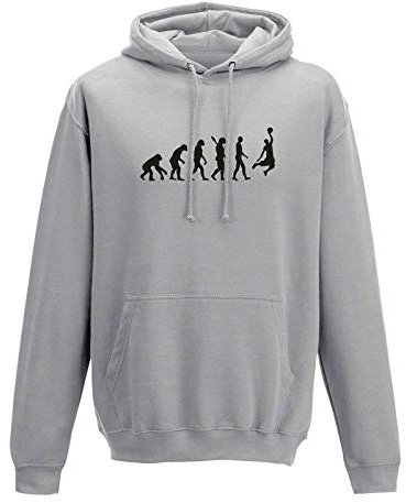 Hoodie Evolution Basketball Dunking Sport Jordan NBA 10 Farben Herren XS - 5XL DBB Alba Brose 46ers Olympia Bulls Celtics Spurs, Größe:4XL, Farbe:grau - Logo schwarz