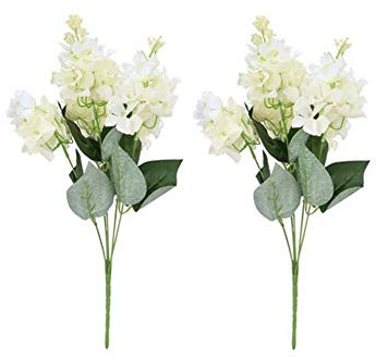 2 pezzi di fiori artificiali Giacinto falso 5 teste Decorazioni di plastica da giardino in plastica con bouquet di ortensie