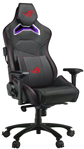 ASUS ROG Chariot Sedia Gaming Ergonomica, Supporto Lombare Memory-Foam, Braccioli Regolabili 4D, Design Premium Auto da Corsa, Nero